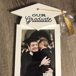 Our Graduate White Photo Frame with Gold Tassel 5X7